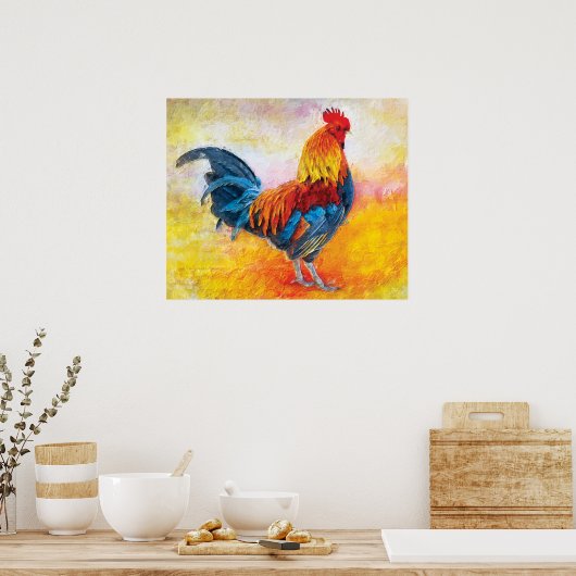 Colorful Rooster Poster (Küche)