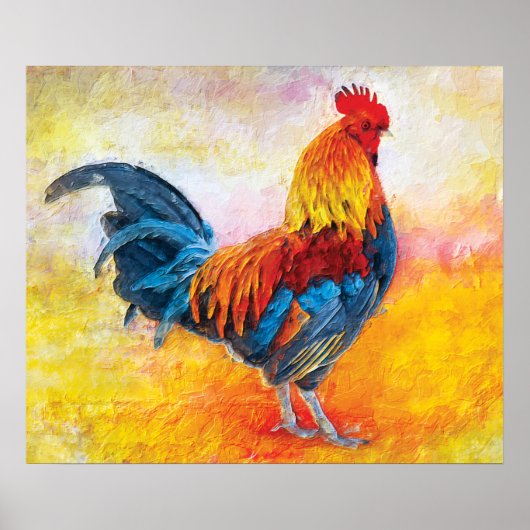 Colorful Rooster Poster (Vorne)