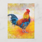 Colorful Rooster Postkarte (Vorderseite)