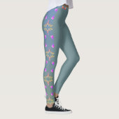 Colorful Rose Repeat on Pale Blue Moss Leggings (Rechts)