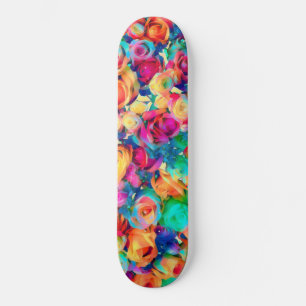 Colorful Roses Bouquet Skateboard - Art
