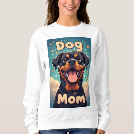 Colorful Rottweiler  Dog Mom Sweatshirt (Vorderseite)