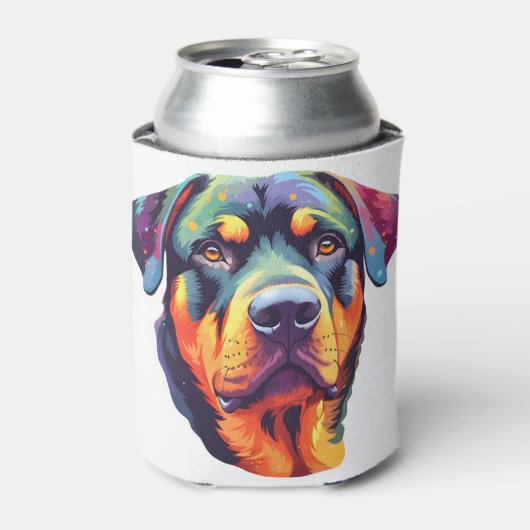 Colorful Rottweiler Head Dosenkühler (Kanne Vorderseite)