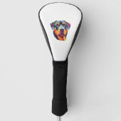Colorful Rottweiler Head Golf Headcover (Vorderseite)