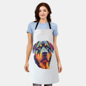 Colorful Rottweiler Head Schürze (Getragen)