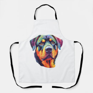 Colorful Rottweiler Head Schürze