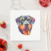 Colorful Rottweiler Head Serviette (Beispiel)