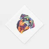 Colorful Rottweiler Head Serviette (Ecke)