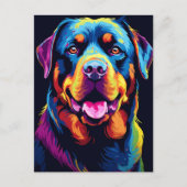 Colorful Rottweiler Postkarte (Vorderseite)