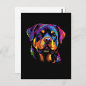 Colorful Rottweiler Postkarte (Vorne/Hinten)