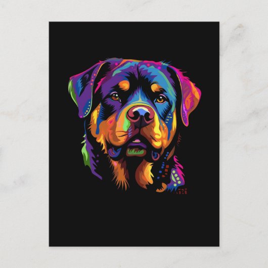 Colorful Rottweiler Postkarte (Vorderseite)