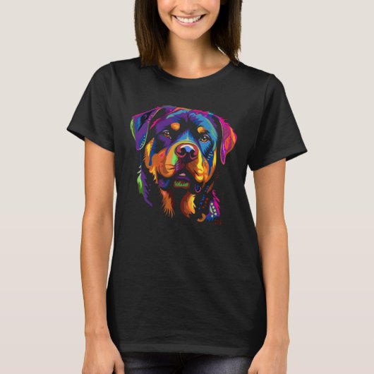 Colorful Rottweiler T-Shirt (Vorderseite)