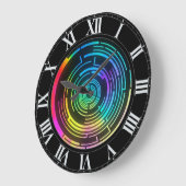 Colorful Round Rainbow Maze Wall Clock Große Wanduhr (Winkel)
