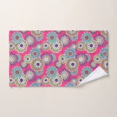 Colorful rustic floral pattern retro  badhandtuch set (Handtuch)