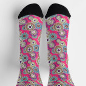 Colorful rustic floral pattern retro  socken (Oben)