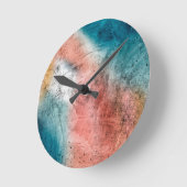 Colorful Rustic Metal Textures Runde Wanduhr (Winkel)