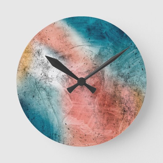 Colorful Rustic Metal Textures Runde Wanduhr (Vorderseite)