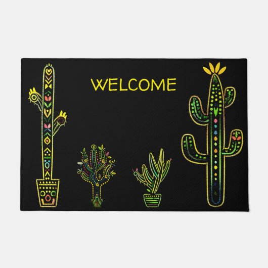 Colorful Saguaro Cactus Southwestern Doormat Fußmatte (Vorderseite)