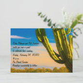 Colorful Saguaro Cactus Wüste Wedding Einladung (Stehend Vorderseite)