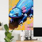 Colorful Salamander Wall Art – Endangered Amphibia Poster (Heimbüro)