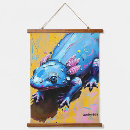 Colorful Salamander Wall Art – Endangered Amphibia Wandteppich Mit Holzrahmen