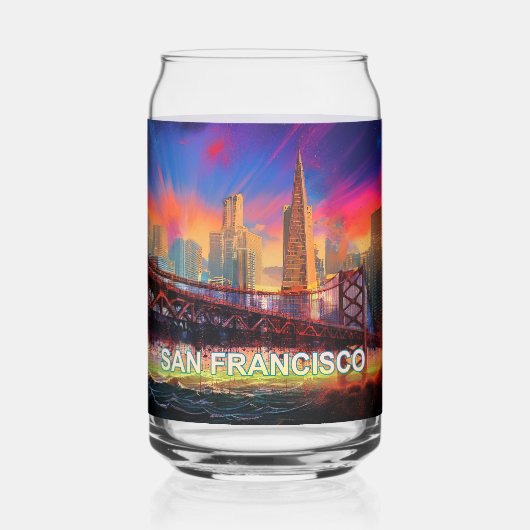 Colorful San Francisco Skyline Dosenglas (Vorderseite)