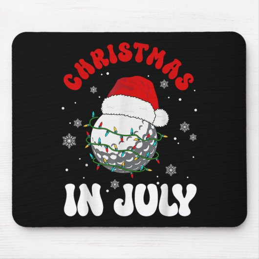 Colorful Santa Hat Lights Funny Golf Lover Christm Mousepad (Vorne)