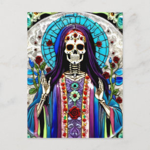 Colorful Santa Muerte Postkarte