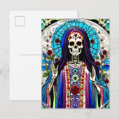 Colorful Santa Muerte Postkarte (Vorne/Hinten)
