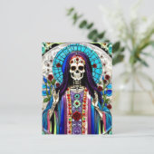 Colorful Santa Muerte Postkarte (Stehend Vorderseite)