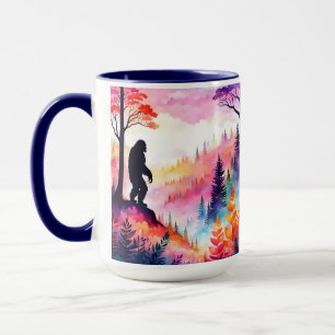 Colorful Sasquatch on Ridge über dem Wald Tasse