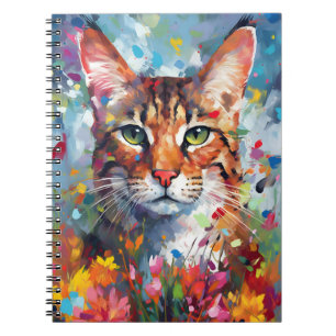 Colorful Savannah Cat Notizblock