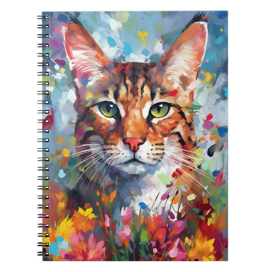 Colorful Savannah Cat Notizblock (Vorderseite)