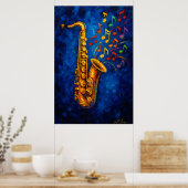 Colorful Saxophone Music Notes Poster (Küche)