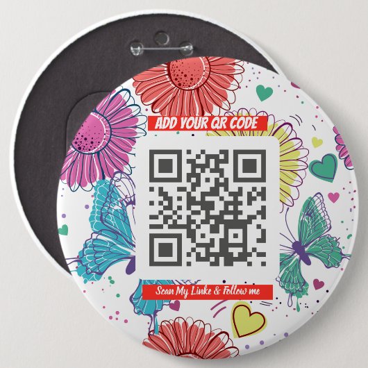 Colorful Scan Me QR Button (Vorne & Hinten)