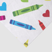 Colorful School Crayons Muster mit Herz Seidenpapier (Detail)