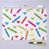 Colorful School Crayons Muster mit Herz Seidenpapier (Handwerk)