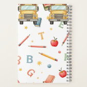 Colorful School Icons Notebook für Kinder Notizblock (Rückseite)