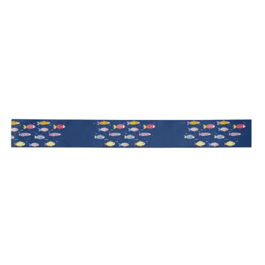 Colorful School of Fish Satin Ribbon Satinband (Vorderseite)