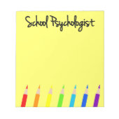 Colorful School Psychologin Notepad Notizblock (Vorderseite)