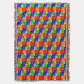 Colorful School Puzzle Throw Blanket Decke (Vorderseite Vertikal)