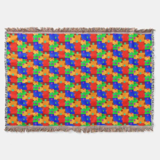 Colorful School Puzzle Throw Blanket Decke (Vorderseite)