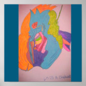  Colorful Sci-fi Fantasy Female Creature  Poster (Vorne)