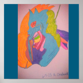 Colorful Sci-fi Fantasy Female Creature Poster