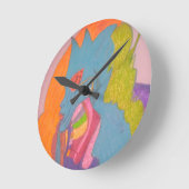 Colorful Sci-fi Fantasy Female Creature Runde Wanduhr (Winkel)