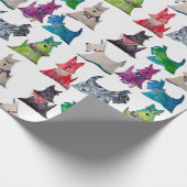 Colorful Scottie Wrapping Paper Geschenkpapier (Ecke)
