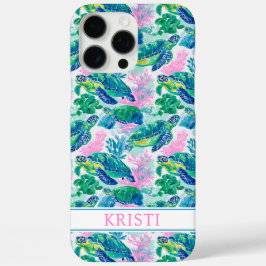 Colorful Sea Turtles Monogrammed Case-Mate iPhon iPhone 16 Pro Max Hülle