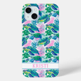 Colorful Sea Turtles Monogrammed Case-Mate iPhone Hülle