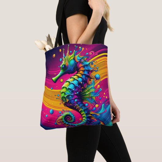 Colorful Seahorse Tote Bag – Ocean Fantasy Art Tasche (Von Nahem)