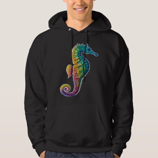 Colorful seahorse  Underwater  Diving  Aquarists Hoodie (Vorderseite)